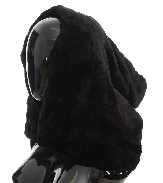Dolce &amp; Gabbana шикарный черный меховой шарф с капюшоном и запахом ласки