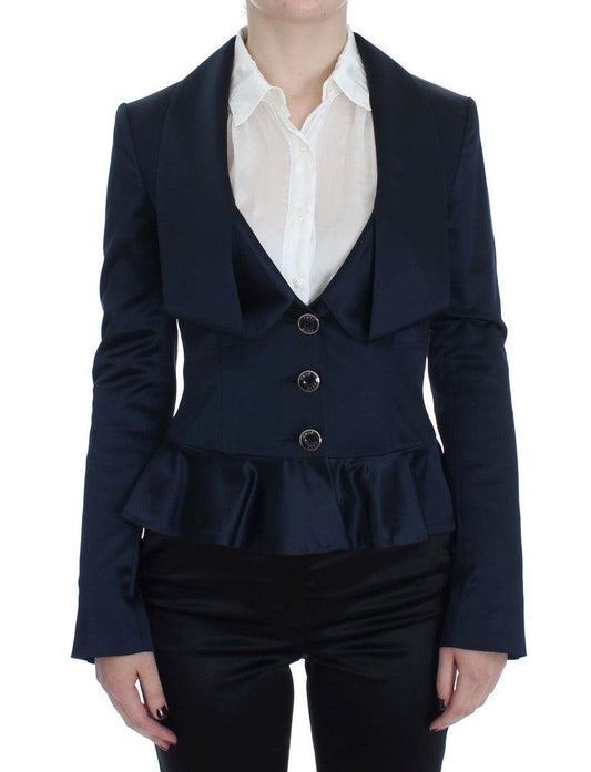 Giacca blazer blu elegante Exte con un tocco di design