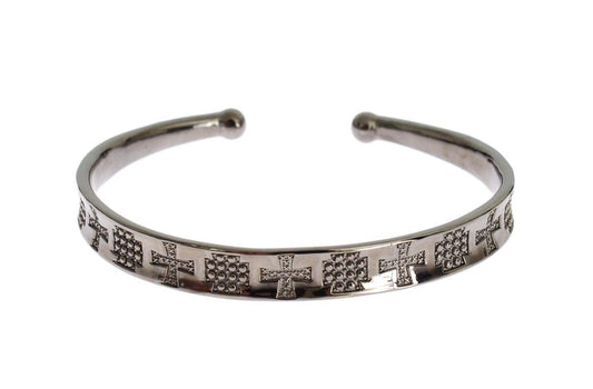Nialaya elegante braccialetto in argento rodiato