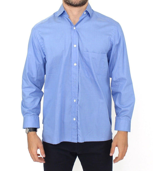 Ermanno Scervino Elegante camicia elegante in cotone blu da uomo