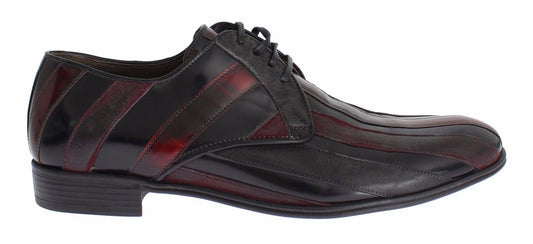 Dolce &amp; Gabbana eleganti scarpe eleganti in pelle a righe bordeaux nere