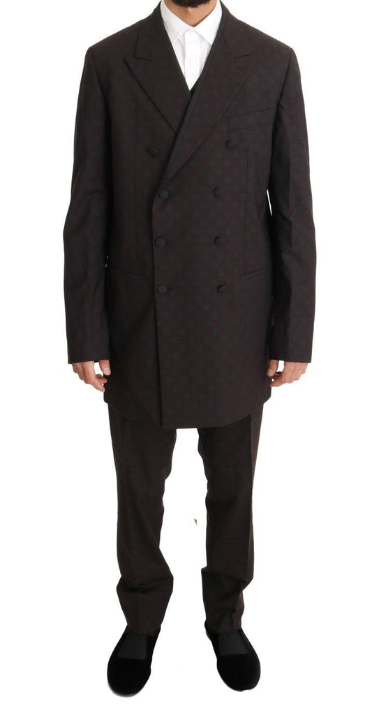 Dolce &amp; Gabbana Элегантный шерстяной костюм бордо в горошек