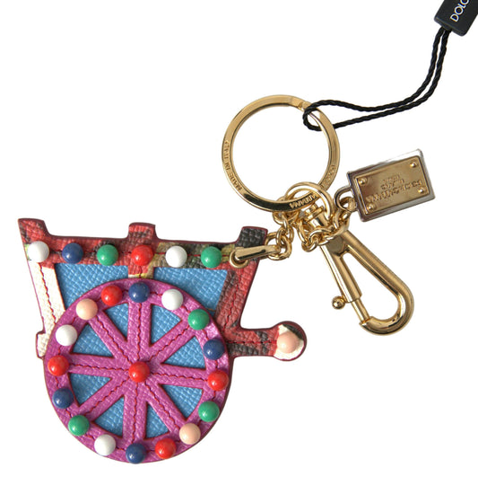 Dolce & Gabbana Elegant Multicolor Keychain with Gold Accents