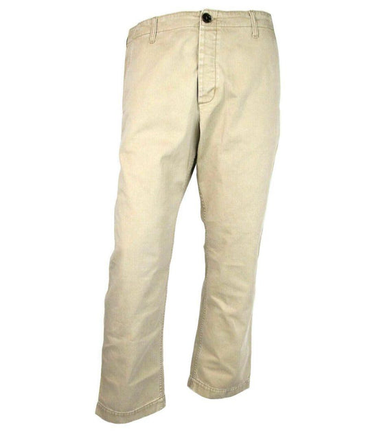 Pantaloni in cotone lavato marrone chiaro con stampa Gucci