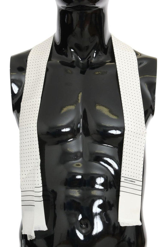 Dolce &amp; Gabbana Элегантный шелковый мужской шарф в горошек с запахом