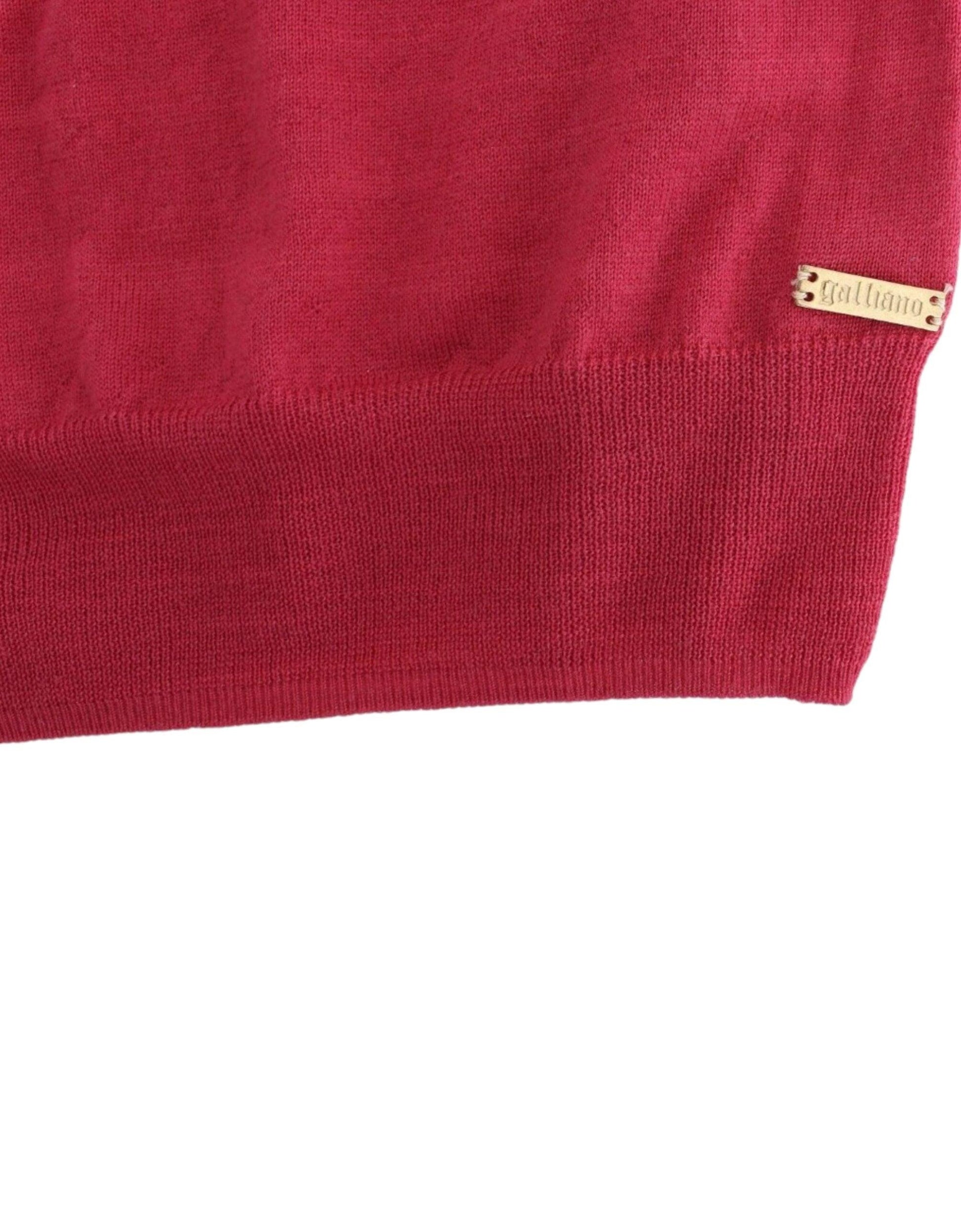 John Galliano Elegant Pink Sleeveless Wool Knit Top - PER.FASHION