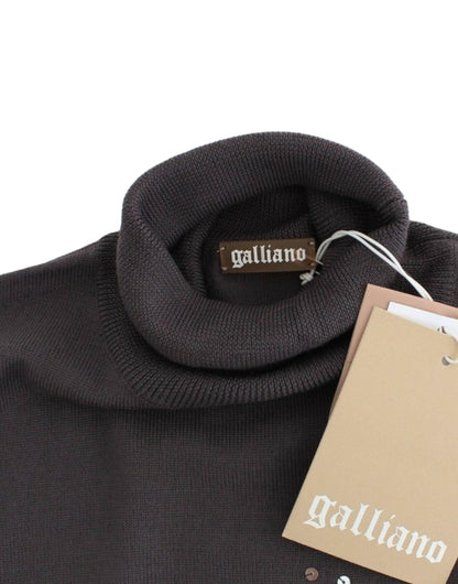 John Galliano Elegant Virgin Wool Turtleneck Sweater - PER.FASHION