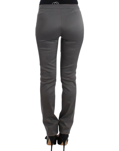 John Galliano Chic Gray Slim-Fit Designer Pants - PER.FASHION