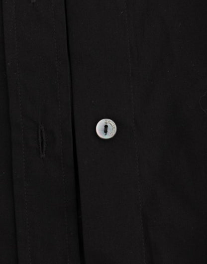 John Galliano Elegant Black Cotton Stretch Shortsleeve Blouse