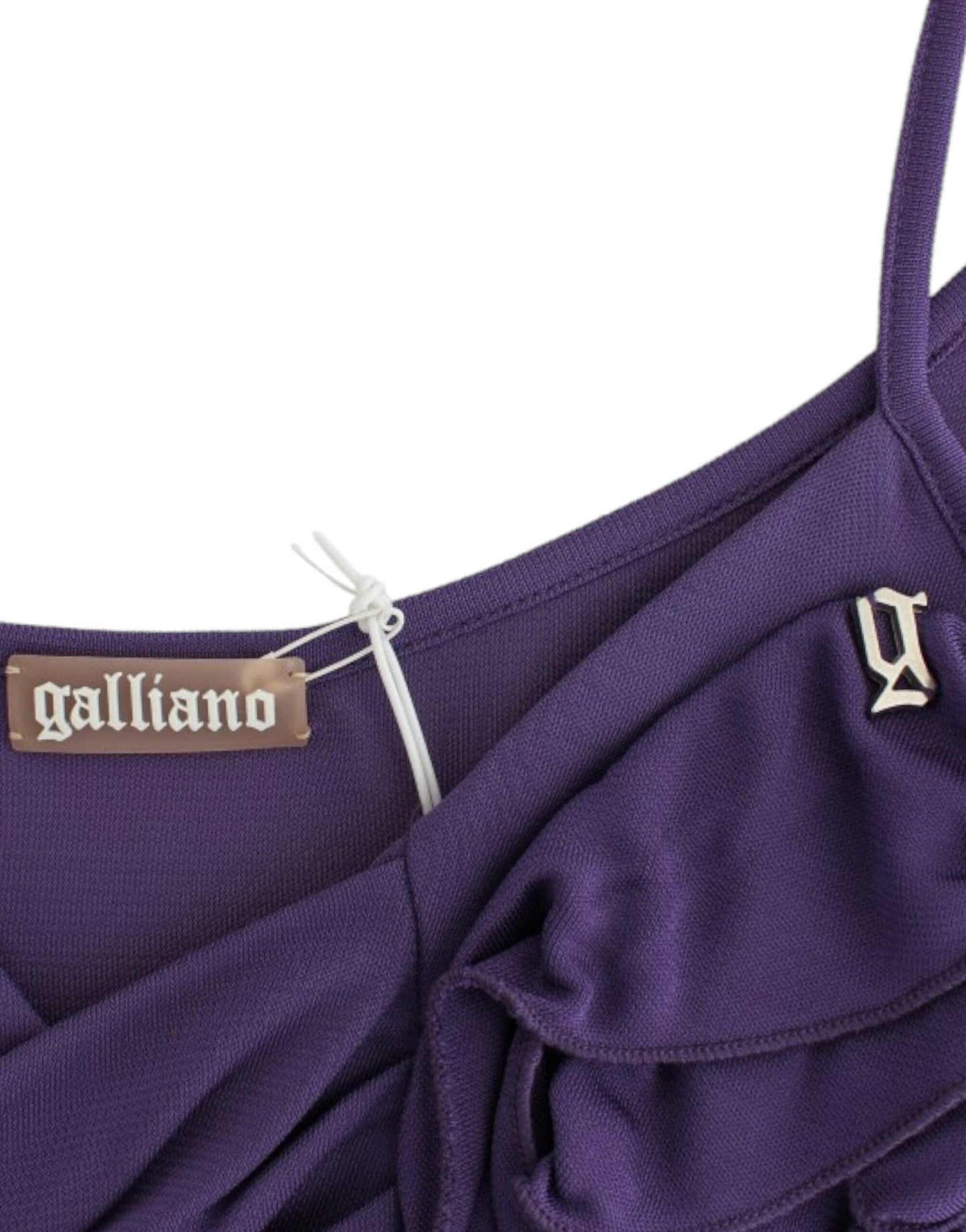 John Galliano Elegant Purple Jersey Cocktail Dress - PER.FASHION