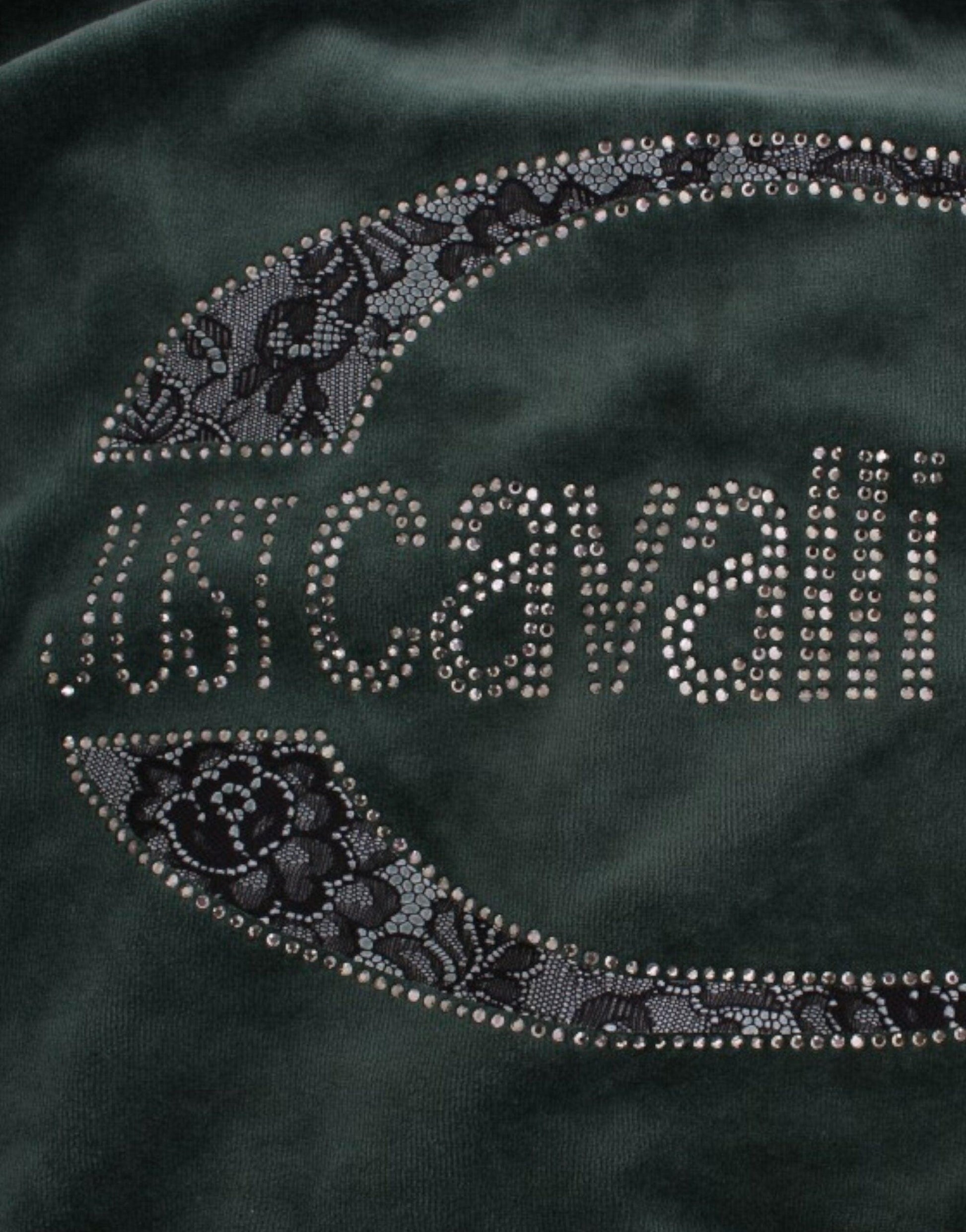 Cavalli Elegant Green Mock Sweater with Rhinestone Detail - PER.FASHION