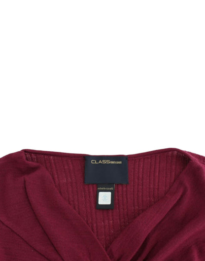 Cavalli Elegant Purple Keyhole Wool Sweater - PER.FASHION