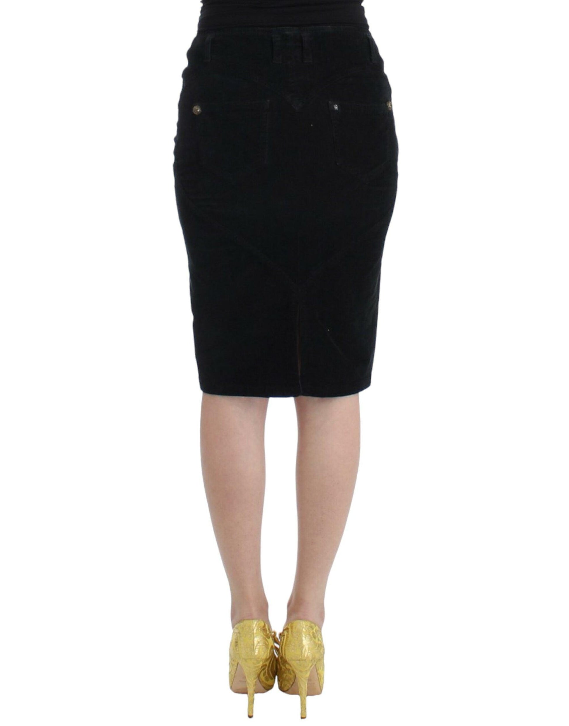 Cavalli Elegant Black Pencil Skirt for Sophisticated Style - PER.FASHION