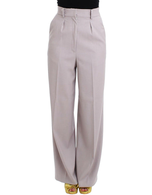Cavalli Sophisticated High Waisted Gray Pants - PER.FASHION