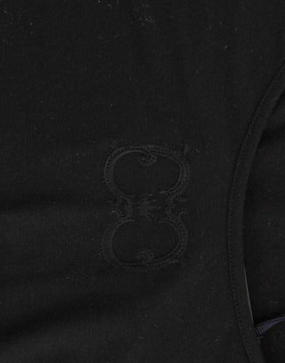 Cavalli Elegant Cap Sleeve Black Top - PER.FASHION