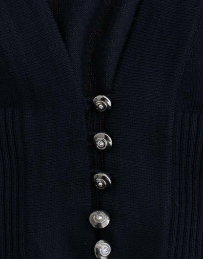 Cavalli Elegant Cropped Virgin Wool Cardigan - PER.FASHION
