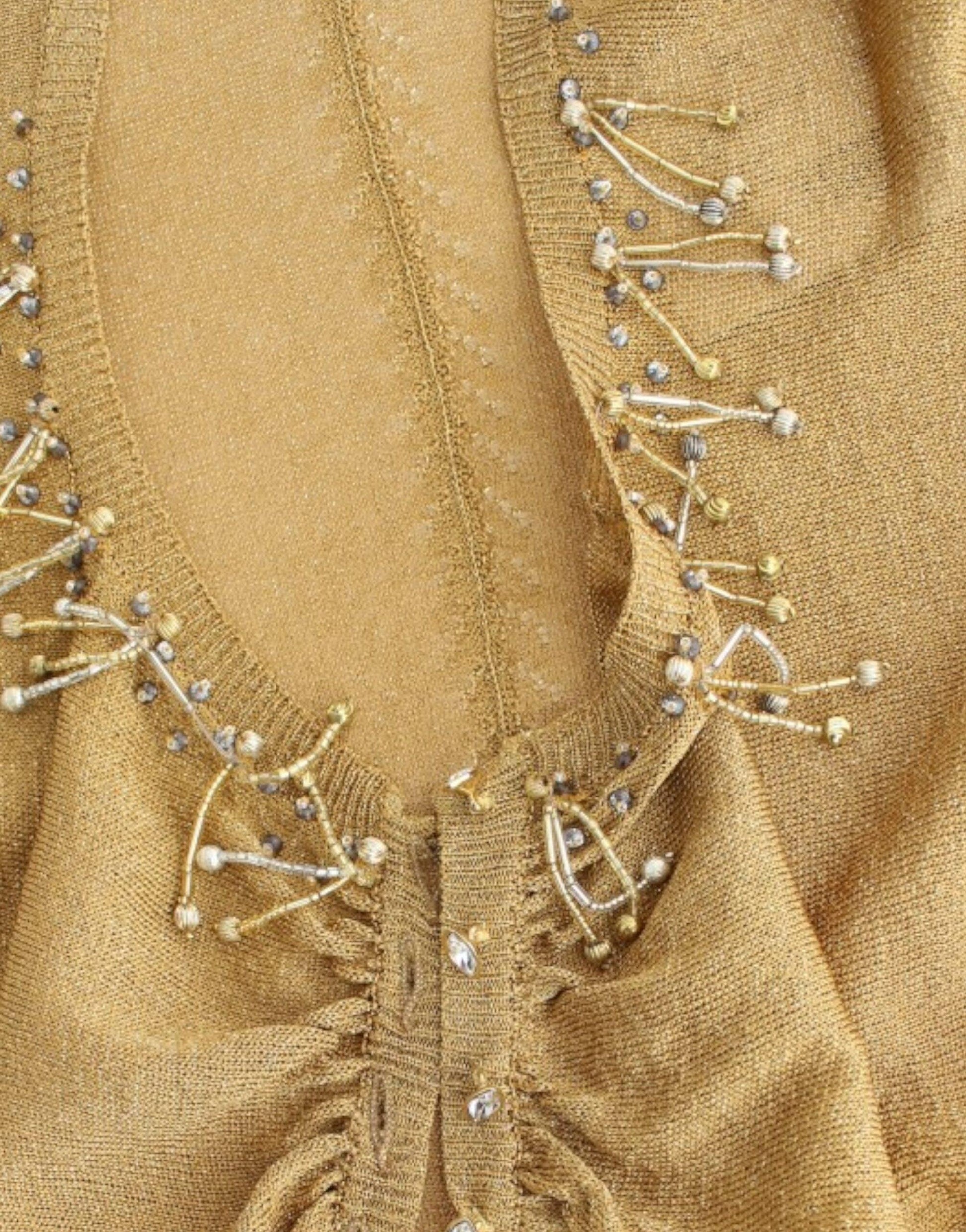Cavalli Embellished Gold Shimmer Shrug - PER.FASHION