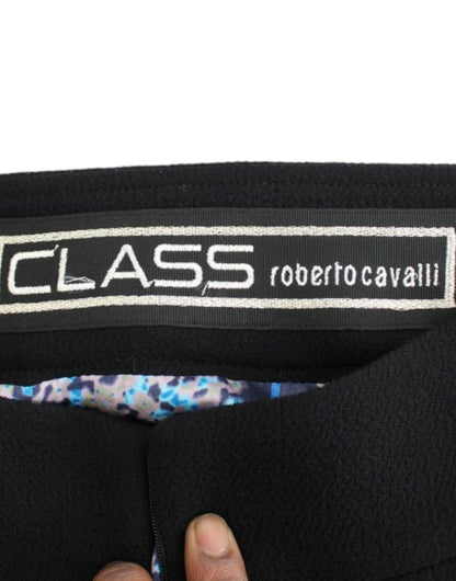 Cavalli Elegant Black Wool Pencil Skirt - PER.FASHION
