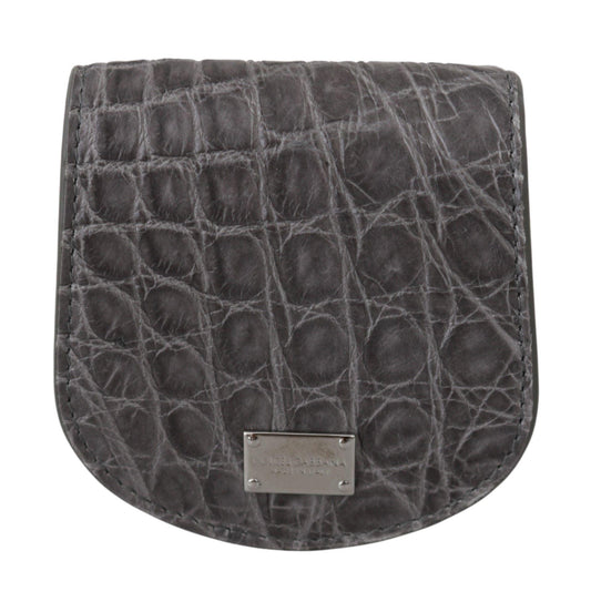 Portafoglio porta preservativi in ​​pelle grigia esotica Dolce &amp; Gabbana