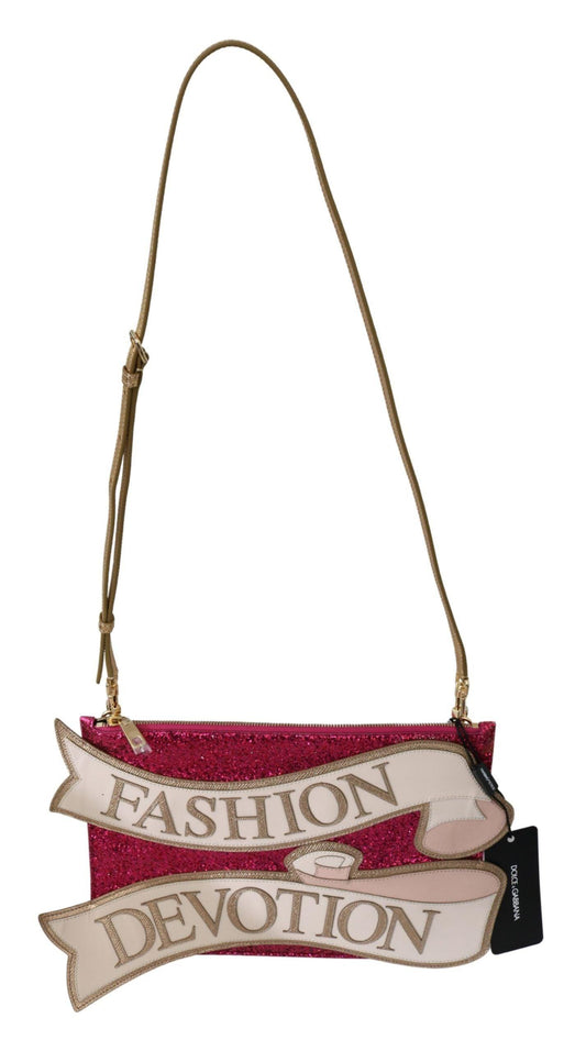 Гламурный розовый кошелек-клатч с блестками Dolce &amp; Gabbana CLEO