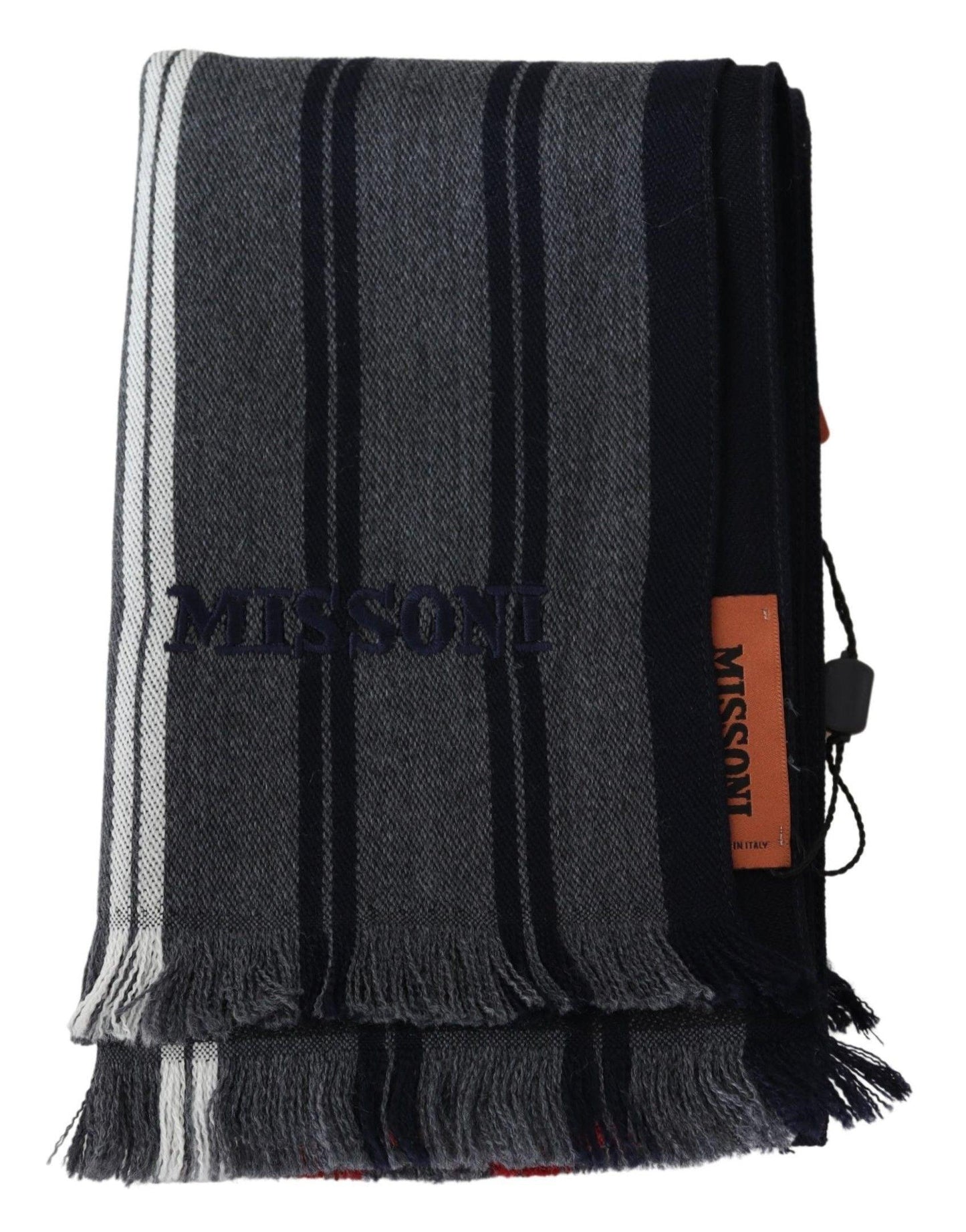 Missoni Elegant Multicolor Wool Scarf with Logo Embroidery - PER.FASHION
