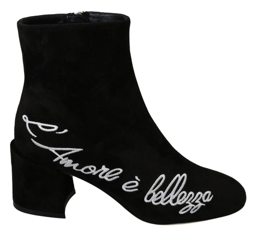 Dolce & Gabbana Chic Embroidered Ankle Boots