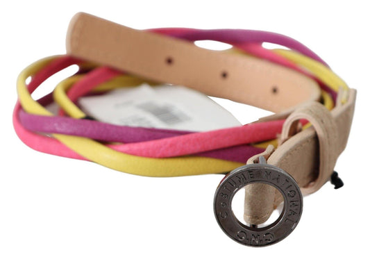 Costume National Multicolor Twisted Faux Leather Belt