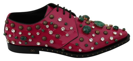 Dolce & Gabbana Fuchsia Pink Crystal Patent Flats