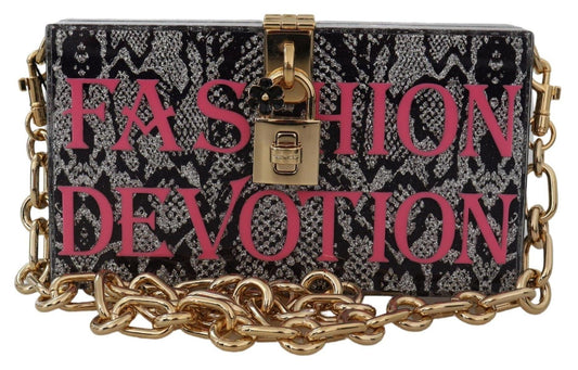 Dolce &amp; Gabbana Серый клатч Dolce Box из смолы с золотыми деталями