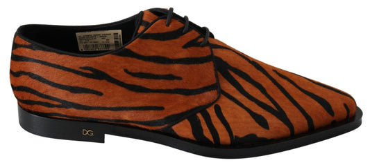 Dolce & Gabbana Tiger Pattern Dress Shoes with Pony Hair