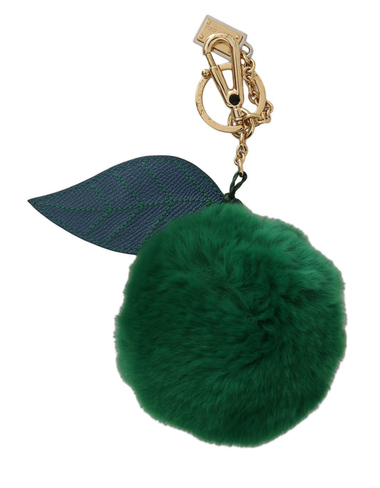 Dolce & Gabbana Elegant Tricolor Fur Ball Keychain
