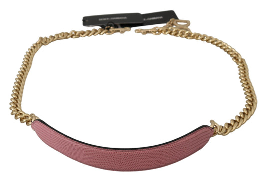 Dolce & Gabbana Elegant Pink Gold Leather Shoulder Strap