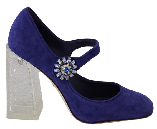 Dolce &amp; Gabbana Элегантные фиолетовые замшевые туфли Мэри Джейн