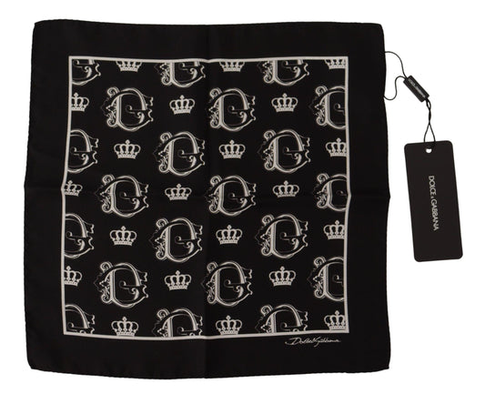 Dolce &amp; Gabbana Черный квадратный платок с принтом DG Crown