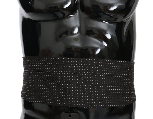 Dolce &amp; Gabbana Elegante fascia da smoking in seta punteggiata nera