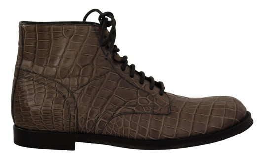 Dolce &amp; Gabbana Элегантные ботинки дерби броги из крокодиловой кожи