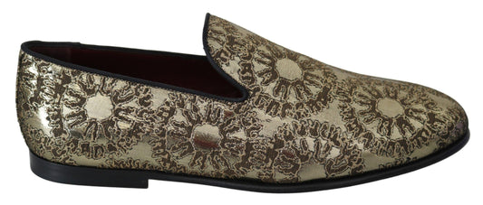Золотые лоферы Dolce &amp; Gabbana шлепанцы бордового цвета, модельные туфли