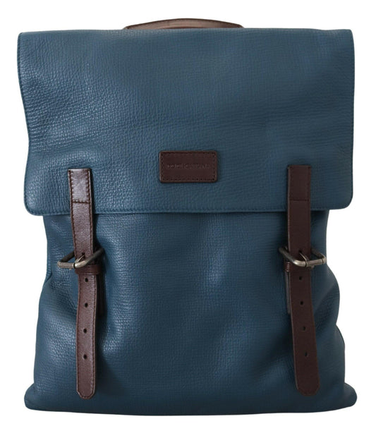 Dolce &amp; Gabbana Элегантная синяя кожаная сумка-рюкзак