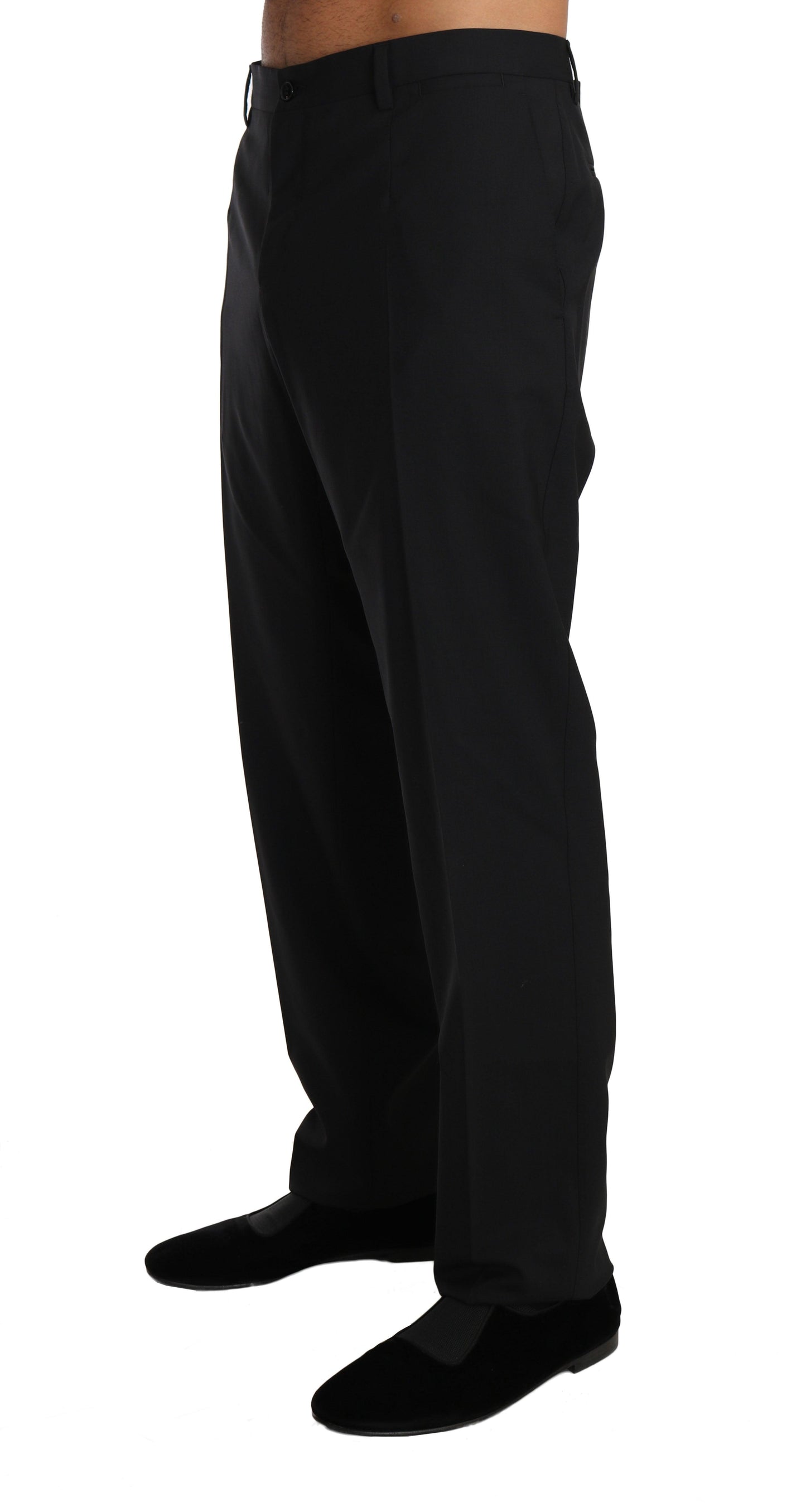 Dolce & Gabbana Elegant Black Wool Dress Pants - PER.FASHION