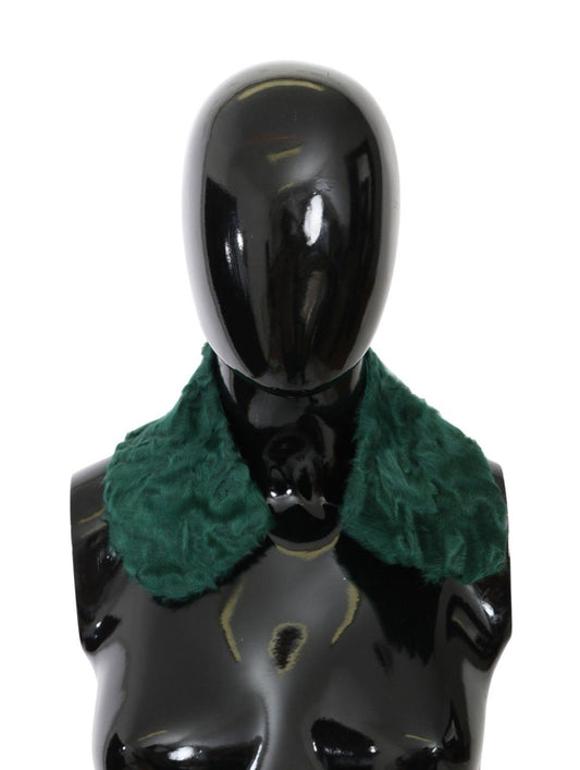 Dolce &amp; Gabbana Элегантный шарф из меха ягненка насыщенного зеленого цвета