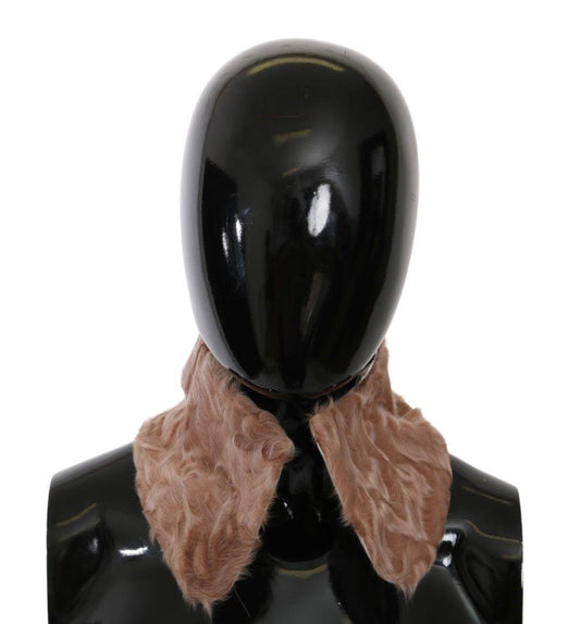 Dolce &amp; Gabbana Элегантный женский шарф бежевого цвета из кожи ягненка