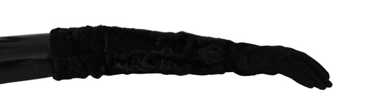 Dolce &amp; Gabbana Элегантные замшевые перчатки длиной до локтя