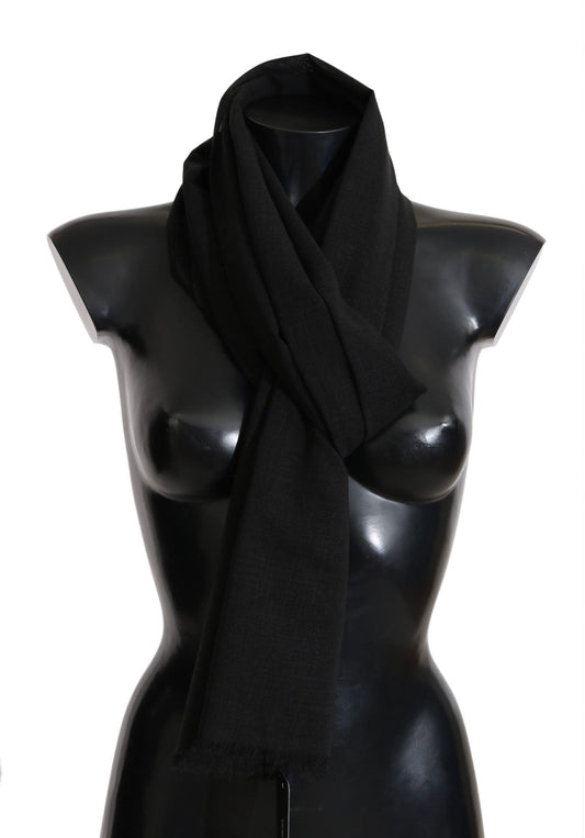 Dolce &amp; Gabbana Элегантный черный шарф из смесовой шерсти