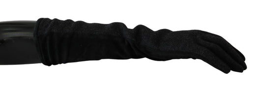 Dolce &amp; Gabbana Элегантные шерстяные перчатки средней длины черного цвета