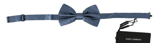 Dolce & Gabbana Elegant Blue Silk Bow Tie - PER.FASHION