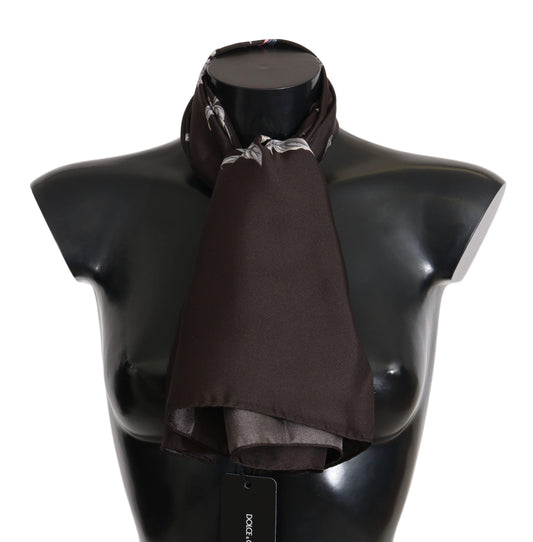 Элегантный шелковый шарф Dolce &amp; Gabbana роскошного коричневого цвета