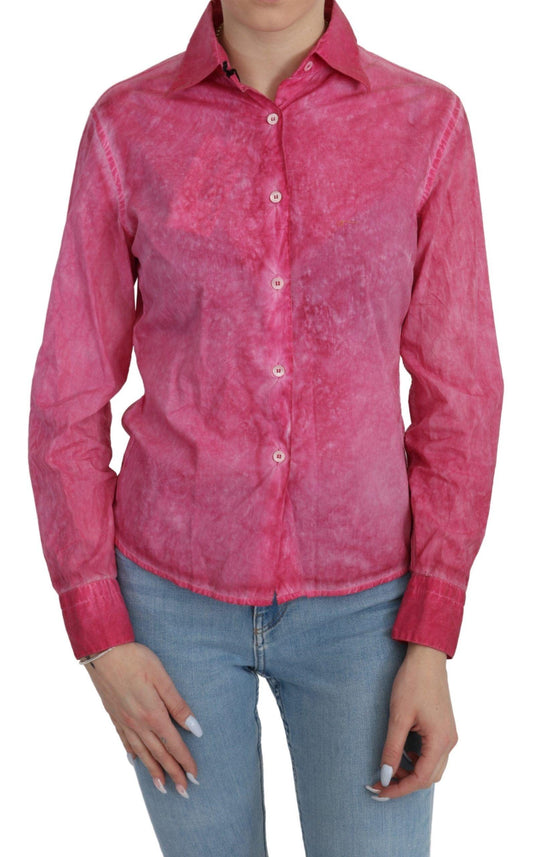 Шикарная розовая хлопковая блузка-поло от Ermanno Scervino