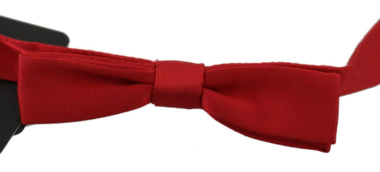 Dolce & Gabbana Elegant Red Silk Bow Tie - PER.FASHION