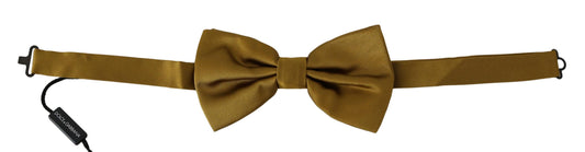 Dolce & Gabbana Elegant Mustard Silk Bow Tie - PER.FASHION