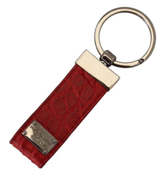 Dolce & Gabbana Chic Red Leather Keychain & Charm Accessory